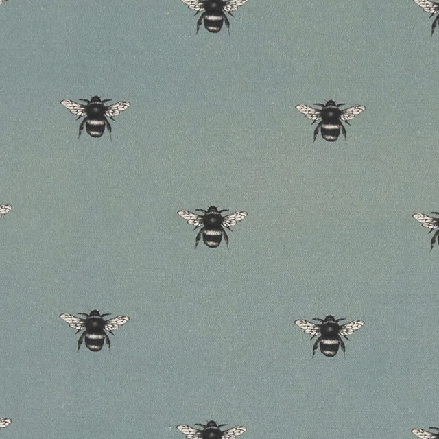 Clarke And Clarke Fabric Abeja Mineral CLARKE & CLARKE EDEN COTTON - 90%;LINEN - 10% Spain MEDIUM Horizontal: 6.75 and Vertical: 6.375 54.375 - My Fabric Connection -