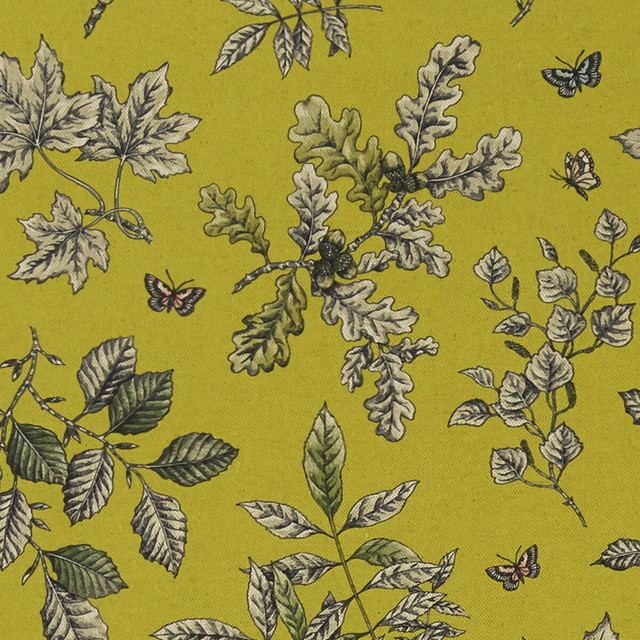 Clarke And Clarke Fabric Hortus Chartreuse CLARKE & CLARKE EDEN COTTON - 90%;LINEN - 10% Spain MEDIUM Horizontal: 13.375 and Vertical: 23.625 54.375 - My Fabric Connection -