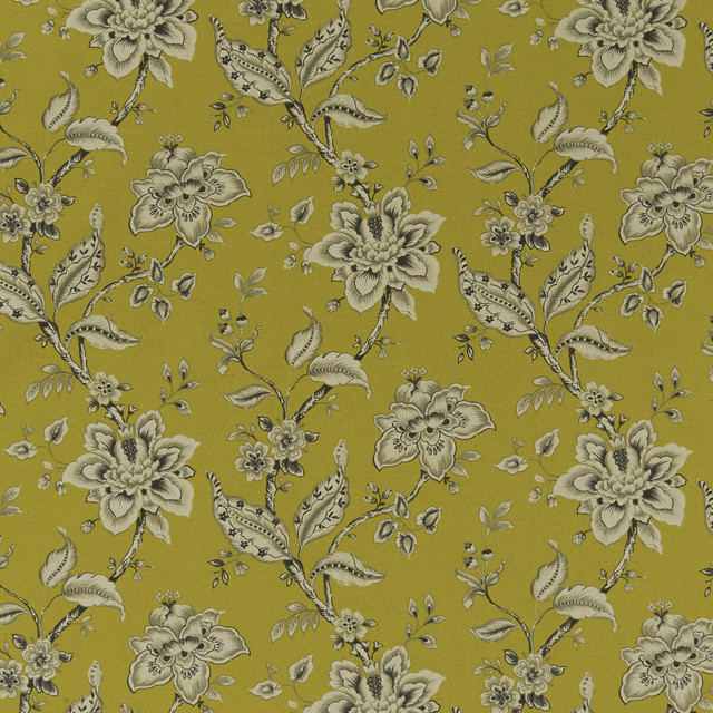 Clarke And Clarke Fabric Palampore Chartreuse CLARKE & CLARKE EDEN COTTON - 90%;LINEN - 10% Spain MEDIUM Horizontal: 17.75 and Vertical: 16.625 54.375 - My Fabric Connection -