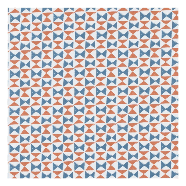 Clarke And Clarke Fabric Orianna Denim/Spice CLARKE & CLARKE CO-ORDINATES COTTON - 100% Turkey MEDIUM Horizontal: 1.375 and Vertical: 1.625 54 - My Fabric Connection -