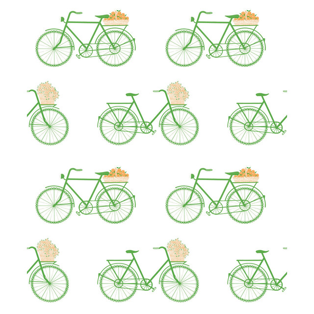 Gaston Y Daniela Wallcovering Bicicletas Verde GASTON LIBRERIA PAPER - 100% Spain - Horizontal: 0 and Vertical: 12.6 20.8 - My Fabric Connection -