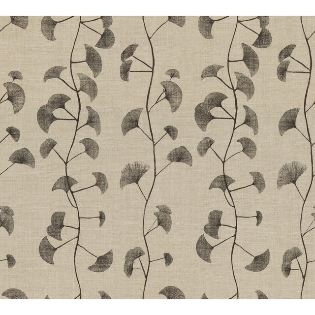 Groundworks Fabric Fans Natural/Charcoal ALLEGRA HICKS COLLECTION LINEN - 60%;COTTON - 30%;NYLON - 10% United Kingdom - Horizontal: 9 and Vertical: 15.25 54 - My Fabric Connection -