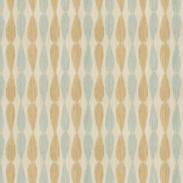 Groundworks Fabric Ikat Drops Aqua ALLEGRA HICKS II COLLECTION VISCOSE - 60%;LINEN - 26%;NYLON - 7%;POLYESTER - 7% Italy MEDIUM Horizontal: 9 and Vertical: 12 55 - My Fabric Connection -