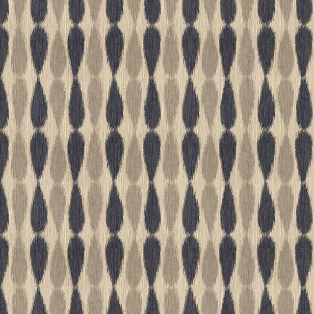 Groundworks Fabric Ikat Drops Midnight ALLEGRA HICKS II COLLECTION VISCOSE - 60%;LINEN - 26%;NYLON - 7%;POLYESTER - 7% Italy MEDIUM Horizontal: 9 and Vertical: 12 55 - My Fabric Connection -
