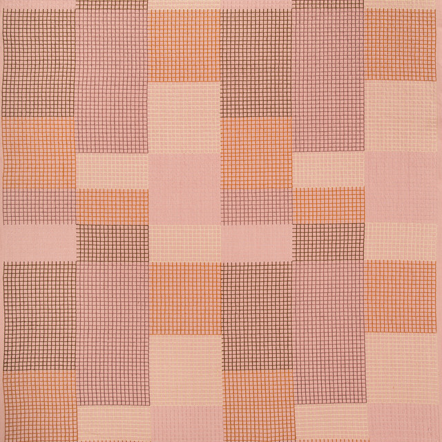 Groundworks Fabric Gridlock Cinnamon KELLY WEARSTLER V COTTON - 84%;SPUN POLYESTER - 16% India - Horizontal: 25.4 and Vertical: 29.5 50.8 - My Fabric Connection -