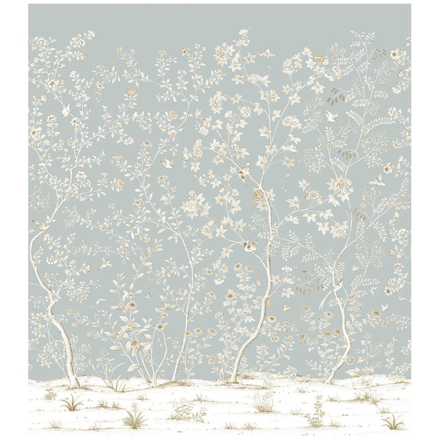 Lee Jofa Wallcovering Beaujeu Wp Grey AERIN WALLPAPERS PAPER - 100% United Kingdom - Horizontal: 108 and Vertical: 108 108 - My Fabric Connection -