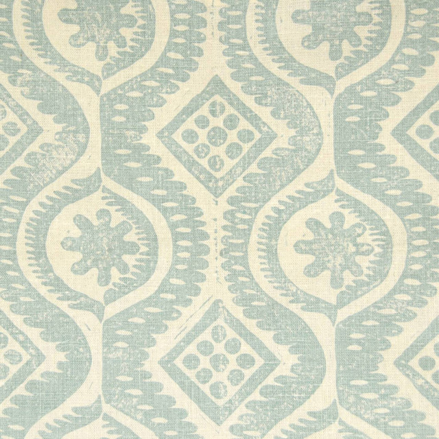 Lee Jofa Wallcovering Damask Aqua BLITHFIELD PAPER - 100% United Kingdom - Horizontal: 22.75 and Vertical: 22.75 54 - My Fabric Connection -