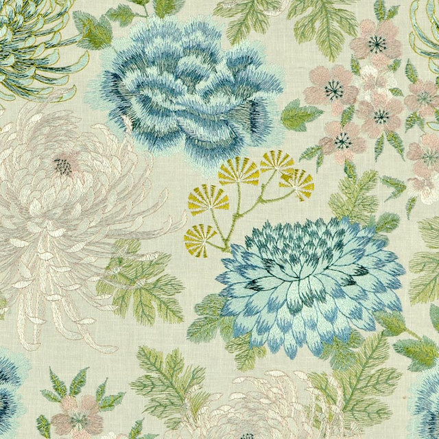 Magnolia Fabric Estelle Garden - 50Visc26Poly24Ctn(Emb100Vis) India 15000 Horizontal: 16.75 and Vertical: 18.5 55" - My Fabric Connection -