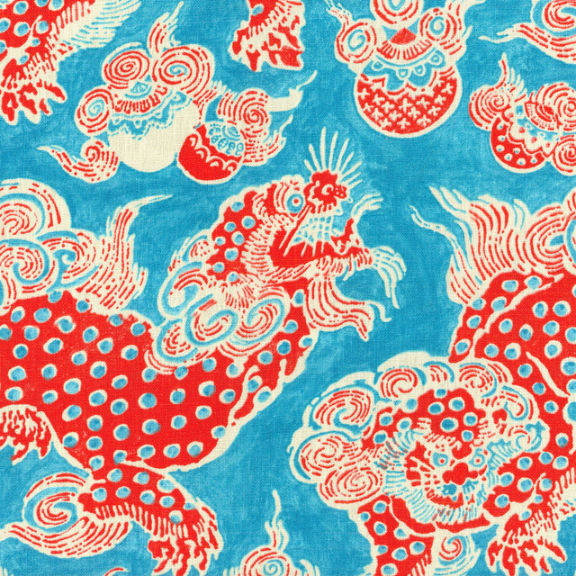 JF Fabric Dragons 64J6931 Windsong Book 100% Linen China 24000 Horizontal: 27 and Vertical: 25.25 55 - My Fabric Connection -
