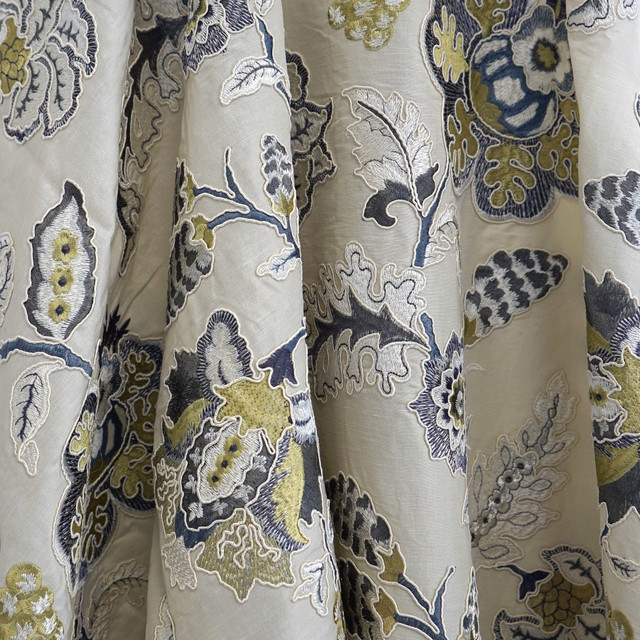 JF Fabric Flamboro 72Sj101 JF Studio 47% Cotton, 38% Linen, 15% Silk India Horizontal: 25.375 and Vertical: 22.375 54 - My Fabric Connection -