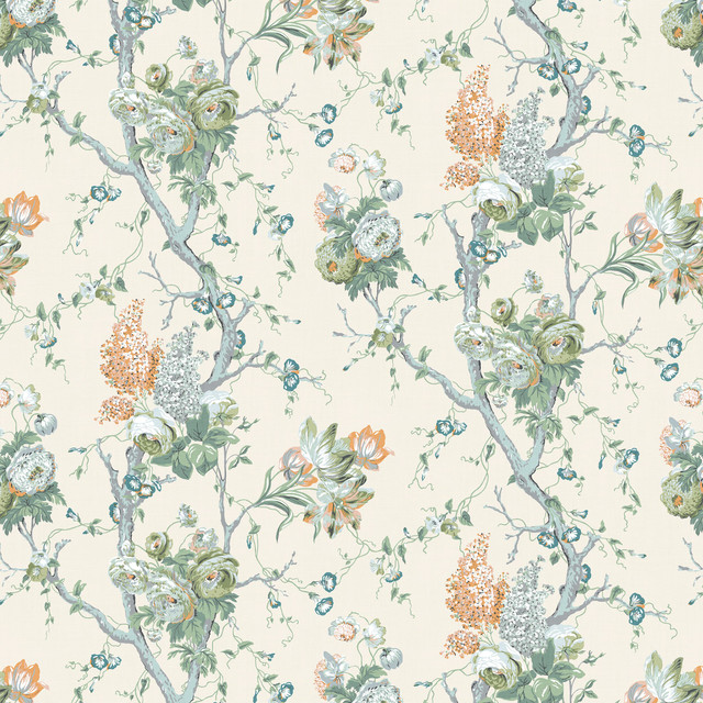 Bassett Mcnab Fabric 7816-49 Cassandra Seaspray BASSETT MCNAB ORIGINS 100%LIN THAILAND Horizontal: 26.375 and Vertical: 34.25 52.75 in - My Fabric Connection -