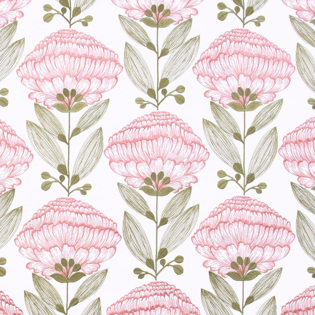 Carole Fabric Allium Bloom Ballerina Pink Jade 76% Polyester, 24% Cotton India N/A Horizontal: 12.75 and Vertical: 12.75 51 - My Fabric Connection -