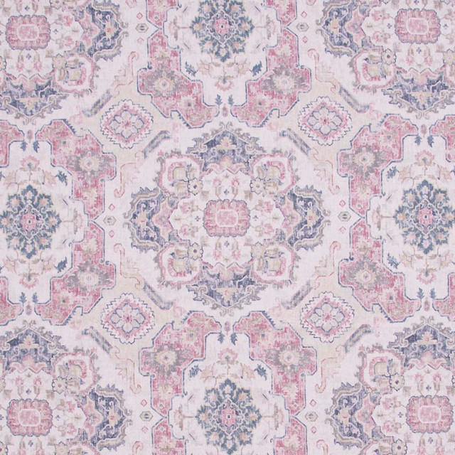 Carole Fabric Global Inspiration Rosecloud Pink Jade 89% Polyester, 11% Linen Turkey 30,000 Wyzenbeek Double Rubs Horizontal: 27 and Vertical: 27 54 - My Fabric Connection -