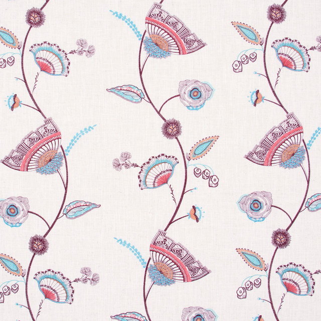 Carole Fabric Hidden Gems Teal Azalea 60% Polyester, 30% Viscose, 10% Cotton China N/A Horizontal: 13 and Vertical: 11.75 52 - My Fabric Connection -