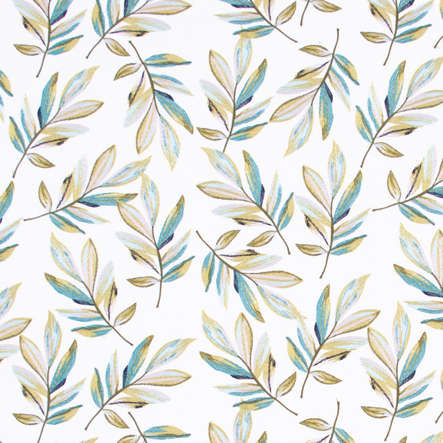 Carole Fabric In The Wind Everglade Lemongrass 76% Polyester, 24% Cotton India N/A Horizontal: 17 and Vertical: 18.875 51 - My Fabric Connection -