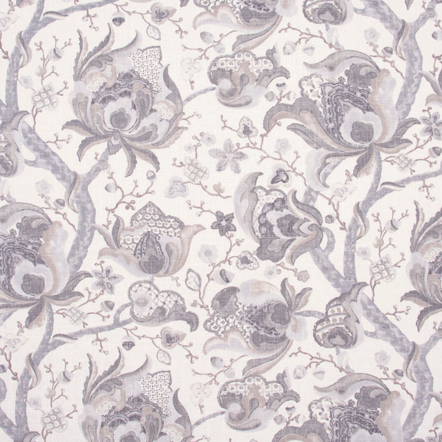 Carole Fabric Immerse Yourself Grey White Smoke 55% Linen, 45% Rayon-SSR Finished in USA Passes 15,000 Double Rubs Wyzenbeek Horizontal: 27 and Vertical: 27 54 - My Fabric Connection -