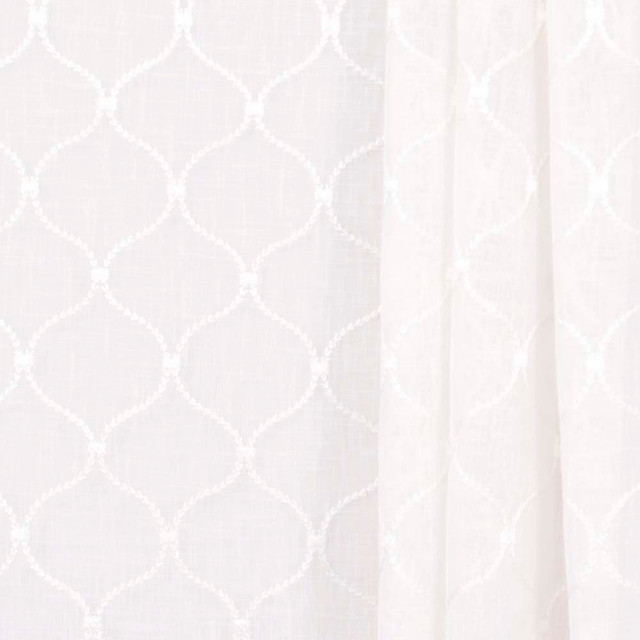 Carole Fabric Rollover Ivory Sheer Intrigue 100% Polyester India N/A Horizontal: 4 and Vertical: 4.375 51 - My Fabric Connection -