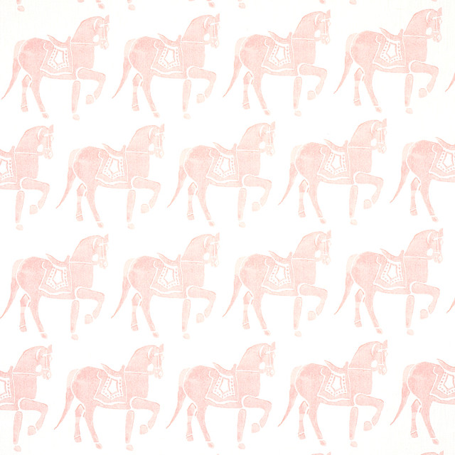 Schumacher Fabric Marwari Horse Pink 179132 MOLLY MAHON PRINTS LINEN 60% COTTON 30% THAILAND MARTINDALE 20000 </p><p>Repeat: Horizontal: 6 3/4" (17CM) and Vertical: 13 1/2" (34CM) 54 - My Fabric Connection -