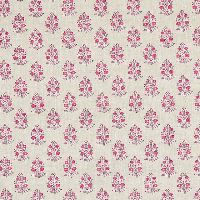 Schumacher Fabric Aditi Hand Blocked Print Pink 179362 JACARANDA LINEN 100% INDIA </p><p>Repeat: Horizontal: 3" (8CM) and Vertical: 3" (8CM) 54 - My Fabric Connection - Schumacher Fabric Aditi Hand Blocked Print Pink 179362 JACARANDA LINEN 100% INDIA </p><p>Repeat: Horizontal: 3" (8CM) and Vertical: 3" (8CM) 54 - My Fabric Connection -