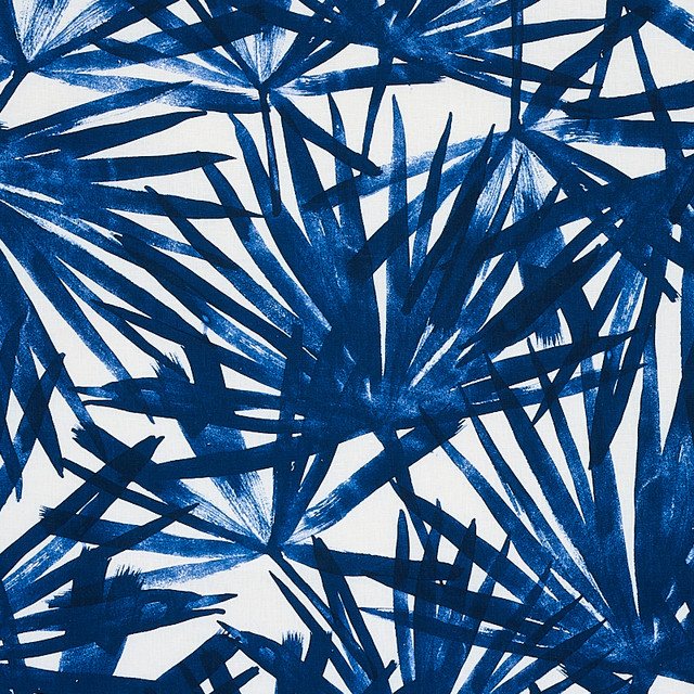 Schumacher Fabric Sunlit Palm Linen Blue 179600 NATURA LINEN 100% CHINA MARTINDALE 3,000 </p><p>Repeat: Horizontal: 27" (69CM) and Vertical: 27" (69CM) 54 - My Fabric Connection -