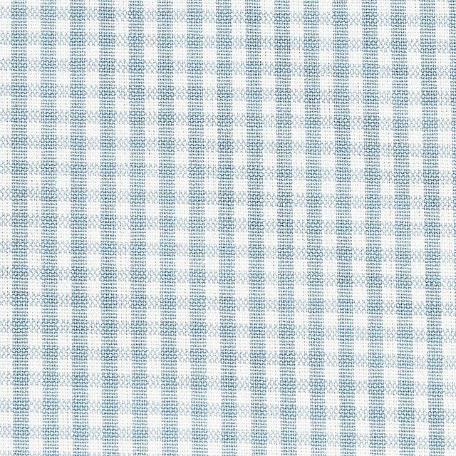 Schumacher Fabric Barnet Cotton Check Sky 64629 Rhapsody In Blue - My Fabric Connection - Schumacher Fabric Barnet Cotton Check Sky 64629 Rhapsody In Blue - My Fabric Connection -