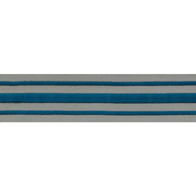 Schumacher Trim Military Stripe Tape Peacock On Celadon 70785 MILES REDD PASSEMENTERIE COTTON 78% RAYON 22% INDIA </p><p>Repeat: Horizontal: and Vertical: 2 - My Fabric Connection -