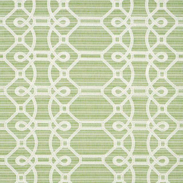 Schumacher Fabric Ziz Embroidery Green 71933 HAPPY TOGETHER II COTTON 77% POLYESTER 23% INDIA MARTINDALE 25,000 </p><p>Repeat: Horizontal: 17 1/2" (44CM) and Vertical: 6 1/4" (16CM) 53.25 - My Fabric Connection -