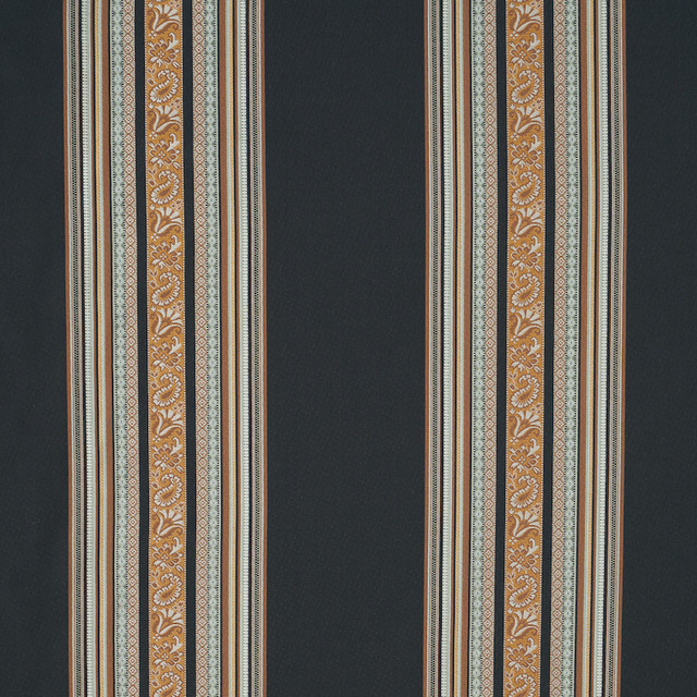 Schumacher Fabric Markova Stripe Black 78600 RIVE GAUCHE COTTON 84% VISCOSE 16% INDIA MARTINDALE 40,000 </p><p>Repeat: Horizontal: 13 1/2" (34CM) and Vertical: 3 7/8" (10CM) 53.5 - My Fabric Connection -
