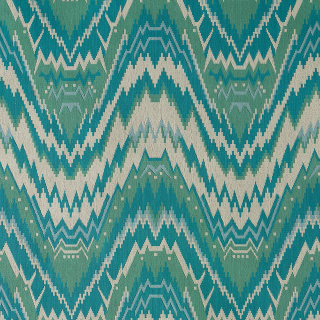 Schumacher Fabric Tauride Epingle Peacock 79042 RIVE GAUCHE COTTON 91% POLYESTER 9% BELGIUM </p><p>Repeat: Horizontal: 13 3/4" (35CM) and Vertical: 21" (53CM) 54 - My Fabric Connection -