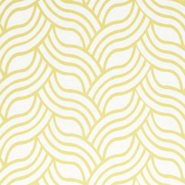 Schumacher Fabric Sangomar Applique Citron 79950 NATURA LINEN 73% POLYESTER 17% INDIA </p><p>Repeat: Horizontal: 17 1/2" (44CM) and Vertical: 7 1/2" (19CM) 54 - My Fabric Connection -