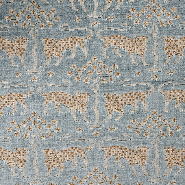 Schumacher Fabric Woodland Leopard Velvet Mineral 80080 CUT & PATTERNED VELVETS VISCOSE 75% COTTON 13% BELGIUM </p><p>Repeat: Horizontal: 13 1/3" (34CM) and Vertical: 12 1/5" (31CM) 54.3333 - My Fabric Connection -