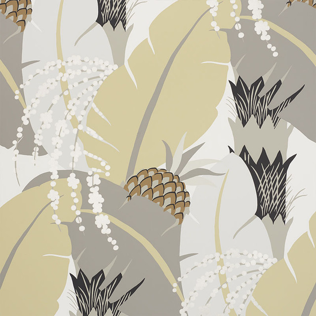 Schumacher Wallpaper Ananas Neutral 5009171 TROPICANA Paper 0 UNITED STATES OF AMERICA </p><p>Repeat: Horizontal: 27" (69CM) and Vertical: 32 3/4" (83CM) 27 - My Fabric Connection -
