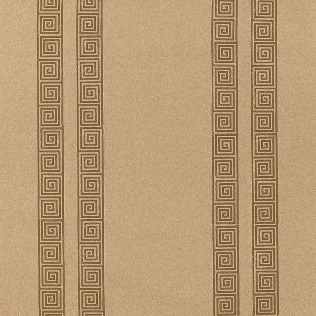 Schumacher Wallpaper Greek Key Stripe Tabac 5005364 JAIPUR / HAND BLOCK PRINTS Paper 0 INDIA </p><p>Repeat: Horizontal: and Vertical: 7 1/2" (19CM) 27 - My Fabric Connection -
