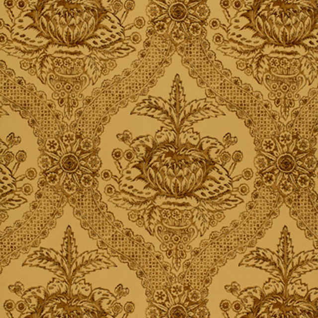 Schumacher Wallpaper Haddon Hall Damask Umber 5004171 PERENNIAL FAVORITES Paper 0 UNITED STATES OF AMERICA </p><p>Repeat: Horizontal: 9" (23CM) and Vertical: 25 1/2" (65CM) 27 - My Fabric Connection -