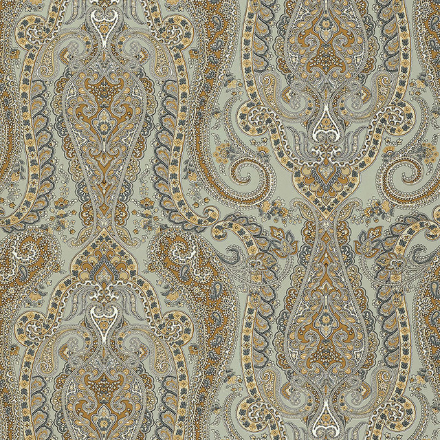 Schumacher Wallpaper Isabella Paisley Mineral 5004180 PERENNIAL FAVORITES Paper 0 UNITED STATES OF AMERICA </p><p>Repeat: Horizontal: 27" (69CM) and Vertical: 18" (46CM) 27 - My Fabric Connection -