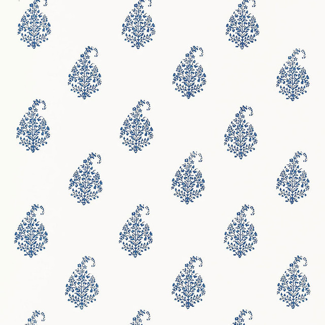 Schumacher Wallpaper Kerala Paisley Delft 5005281 JAIPUR / HAND BLOCK PRINTS Paper 0 INDIA </p><p>Repeat: Horizontal: and Vertical: 6 3/4" (17CM) 27 - My Fabric Connection - Schumacher Wallpaper Kerala Paisley Delft 5005281 JAIPUR / HAND BLOCK PRINTS Paper 0 INDIA </p><p>Repeat: Horizontal: and Vertical: 6 3/4" (17CM) 27 - My Fabric Connection -