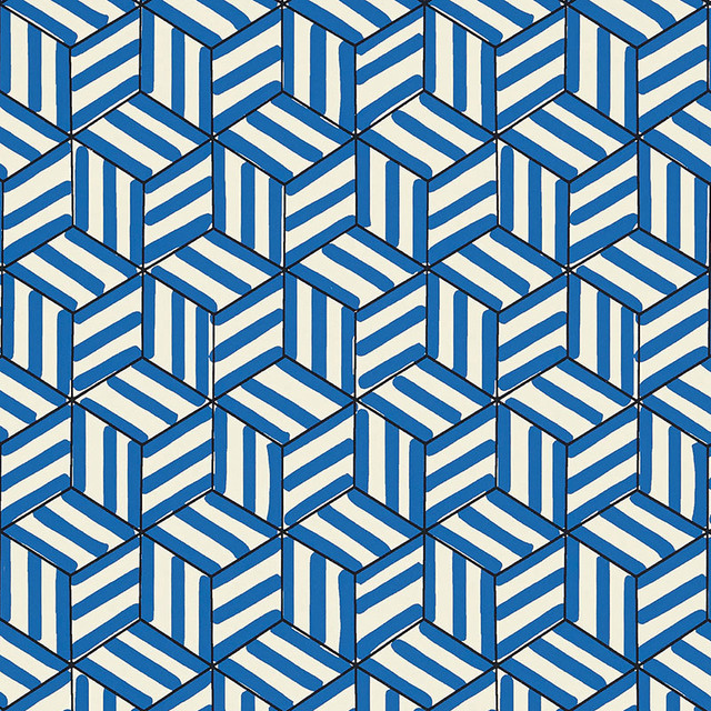 Schumacher Wallpaper Tumbling Blocks Cobalt 5007962 MILES REDD Paper 0 UNITED STATES OF AMERICA </p><p>Repeat: Horizontal: 6 3/4" (17CM) and Vertical: 8 1/2" (22CM) 27 - My Fabric Connection - Schumacher Wallpaper Tumbling Blocks Cobalt 5007962 MILES REDD Paper 0 UNITED STATES OF AMERICA </p><p>Repeat: Horizontal: 6 3/4" (17CM) and Vertical: 8 1/2" (22CM) 27 - My Fabric Connection -