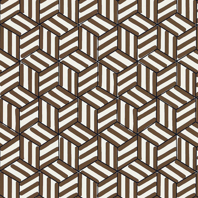Schumacher Wallpaper Tumbling Blocks Chocolate 5007963 MILES REDD Paper 0 UNITED STATES OF AMERICA </p><p>Repeat: Horizontal: 6 3/4" (17CM) and Vertical: 8 1/2" (22CM) 27 - My Fabric Connection - Schumacher Wallpaper Tumbling Blocks Chocolate 5007963 MILES REDD Paper 0 UNITED STATES OF AMERICA </p><p>Repeat: Horizontal: 6 3/4" (17CM) and Vertical: 8 1/2" (22CM) 27 - My Fabric Connection -
