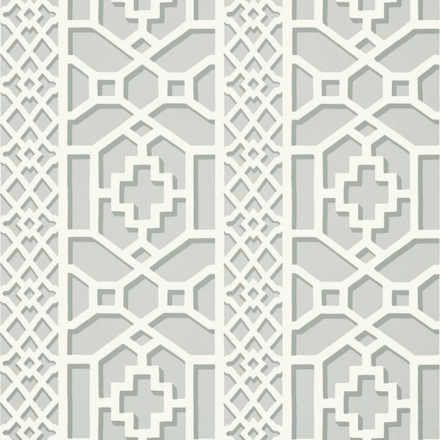 Schumacher Wallpaper Zanzibar Trellis Cloud 5006943 PRINT HAPPY Paper 0 UNITED STATES OF AMERICA </p><p>Repeat: Horizontal: 13 1/2" (34CM) and Vertical: 12 5/8" (32CM) 27 - My Fabric Connection - Schumacher Wallpaper Zanzibar Trellis Cloud 5006943 PRINT HAPPY Paper 0 UNITED STATES OF AMERICA </p><p>Repeat: Horizontal: 13 1/2" (34CM) and Vertical: 12 5/8" (32CM) 27 - My Fabric Connection -