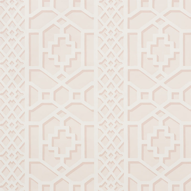 Schumacher Wallpaper Zanzibar Trellis Blush 5006944 PRINT HAPPY Paper 0 UNITED STATES OF AMERICA </p><p>Repeat: Horizontal: 13 1/2" (34CM) and Vertical: 12 5/8" (32CM) 27 - My Fabric Connection -