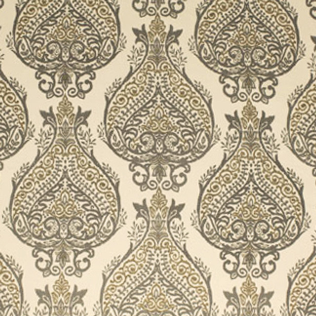 Carole Fabric Vigorous Grey A Natural Miz 100% COTTON INDIA N/A Horizontal: 17" and Vertical: 16 1/2"V 54" - My Fabric Connection -