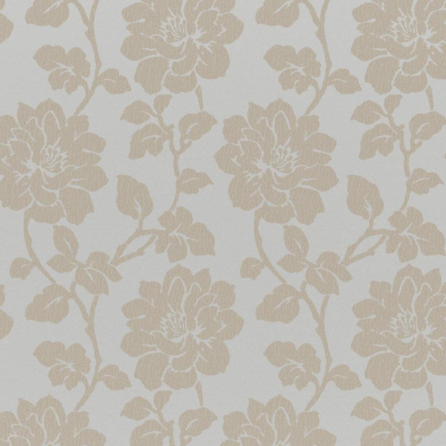 Maxwell Fabric Winter Garden # 620 Natural Wide Width Drapery Ii 74% POLYESTER/26% COTTON INDIA V-13.6" H-10.6" 118" - My Fabric Connection -