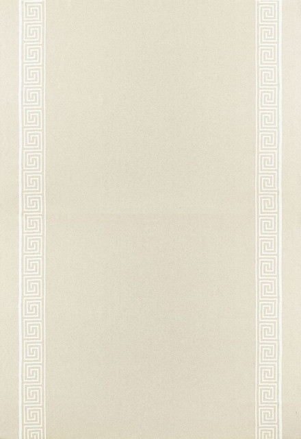 Schumacher Fabric Greek Key Embroidery II Oyster 65252 Au-Naturel 70% Cotton, 24% Linen, 6% Wool Martindale 20,000 Horizontal: - and Vertical: 4.125 58 - My Fabric Connection -
