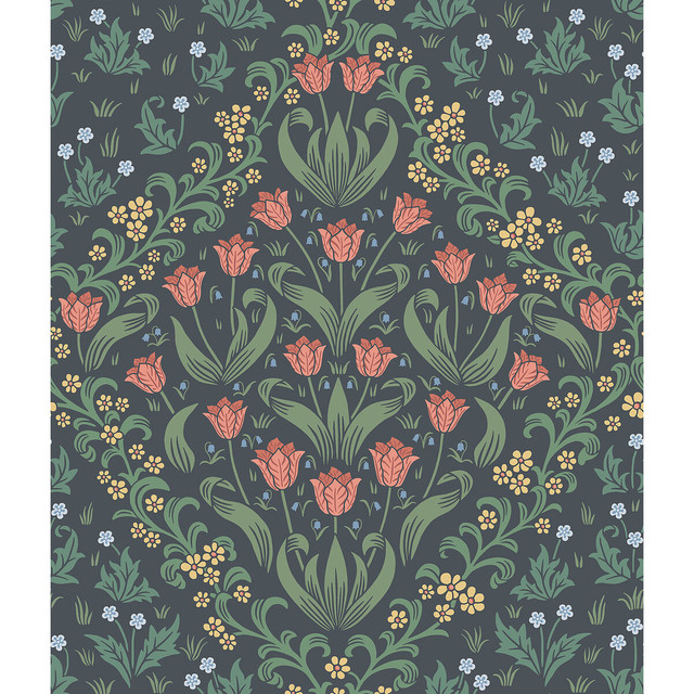 Cole & Son Wallcovering Tudor Garden Ro&Fgrn/Char COLE & SON HISTORIC ROYAL PALACES-GREAT MASTERS NON WOVEN - 100% United Kingdom Horizontal: 20.5 and Vertical: 24 20.5 - My Fabric Connection -
