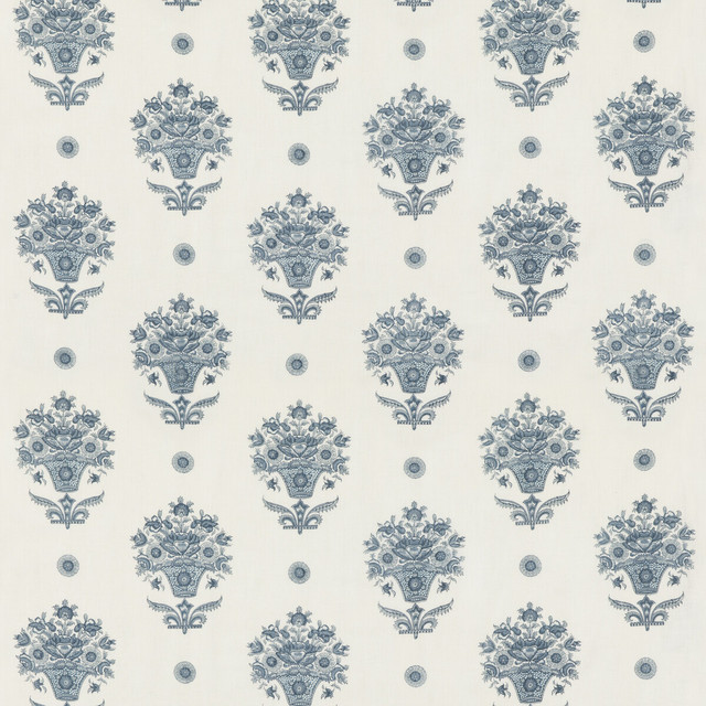 G P & J Baker Fabric Pondicherry Indigo PORTOBELLO LINEN - 100% India Horizontal: 17.336 and Vertical: 15.76 52.008 - My Fabric Connection -