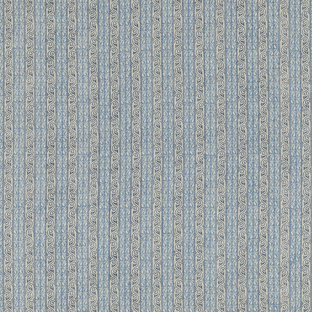G P & J Baker Fabric Tetbury Stripe Blue PORTOBELLO LINEN - 100% India Horizontal: 2.2852 and Vertical: 54.372 - My Fabric Connection -