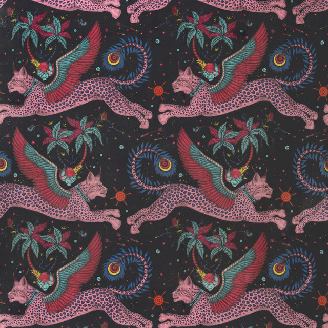Clarke And Clarke Fabric Lynx Velvet Navy WILDERIE BY EMMA J SHIPLEY FOR C&C POLYESTER - 100% Spain HEAVY Horizontal: 27 and Vertical: 34.1 55 - My Fabric Connection -