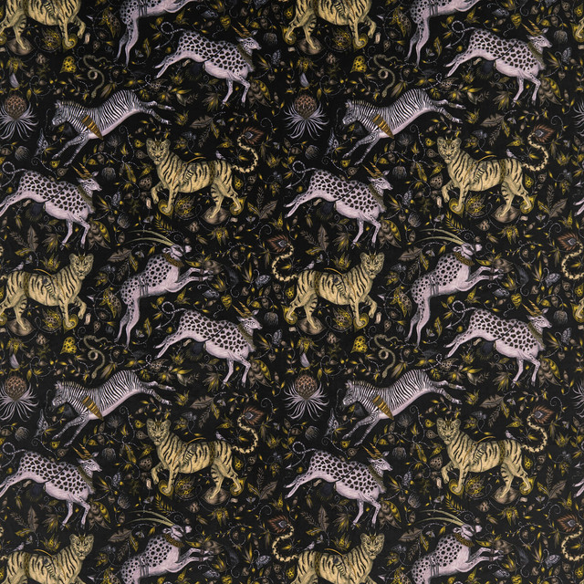 Clarke And Clarke Fabric Protea Velvet Charcoal WILDERIE BY EMMA J SHIPLEY FOR C&C POLYESTER - 100% Spain HEAVY Horizontal: 27 and Vertical: 25.36 55 - My Fabric Connection -