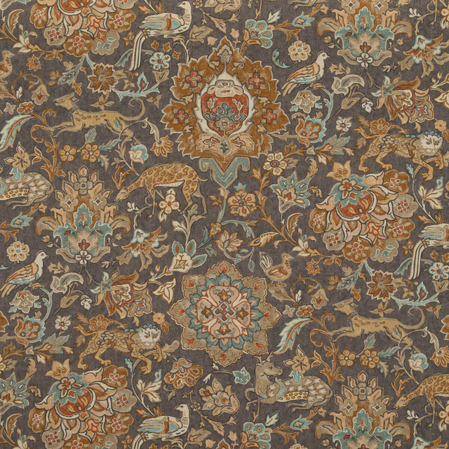 Mulberry Fabric Wild Things Woodsmoke MULBERRY LONG WEEKEND VISCOSE - 67%;LINEN - 33% United Kingdom Horizontal: 54.372 and Vertical: 38.612 54.372 - My Fabric Connection -