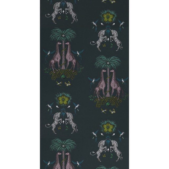 Clarke And Clarke Wallcovering Creatura Teal WILDERIE BY EMMA J SHIPLEY FOR C&C NON WOVEN - 100% United Kingdom Horizontal: 0 and Vertical: 25.24 21 - My Fabric Connection -
